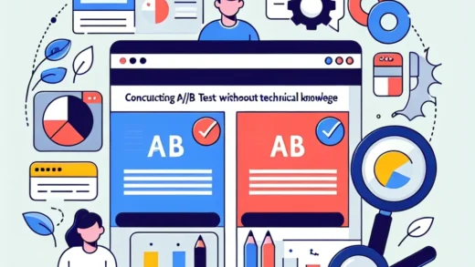 "Ejemplo de prueba A/B con gráficos de resultados, ilustrando cómo realizar pruebas A/B sin conocimientos técnicos en marketing digital."