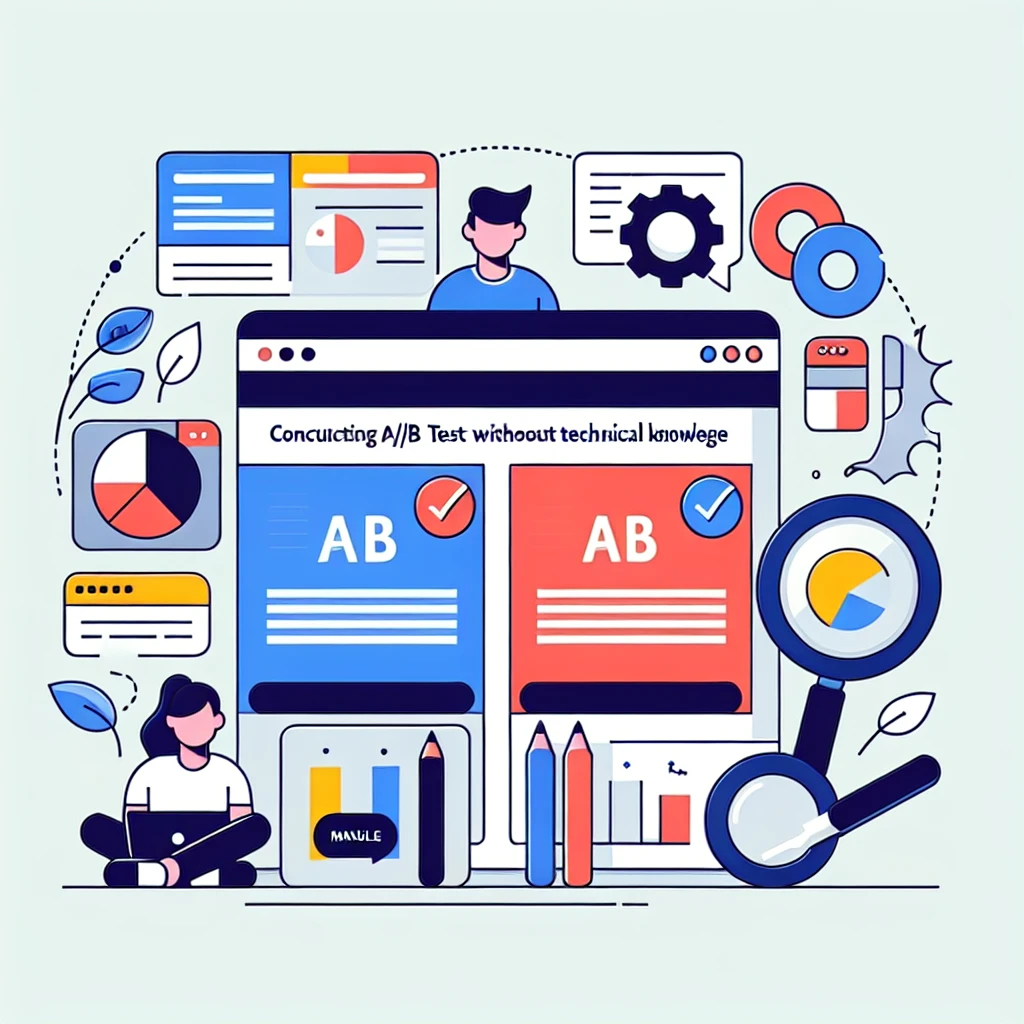 "Ejemplo de prueba A/B con gráficos de resultados, ilustrando cómo realizar pruebas A/B sin conocimientos técnicos en marketing digital."