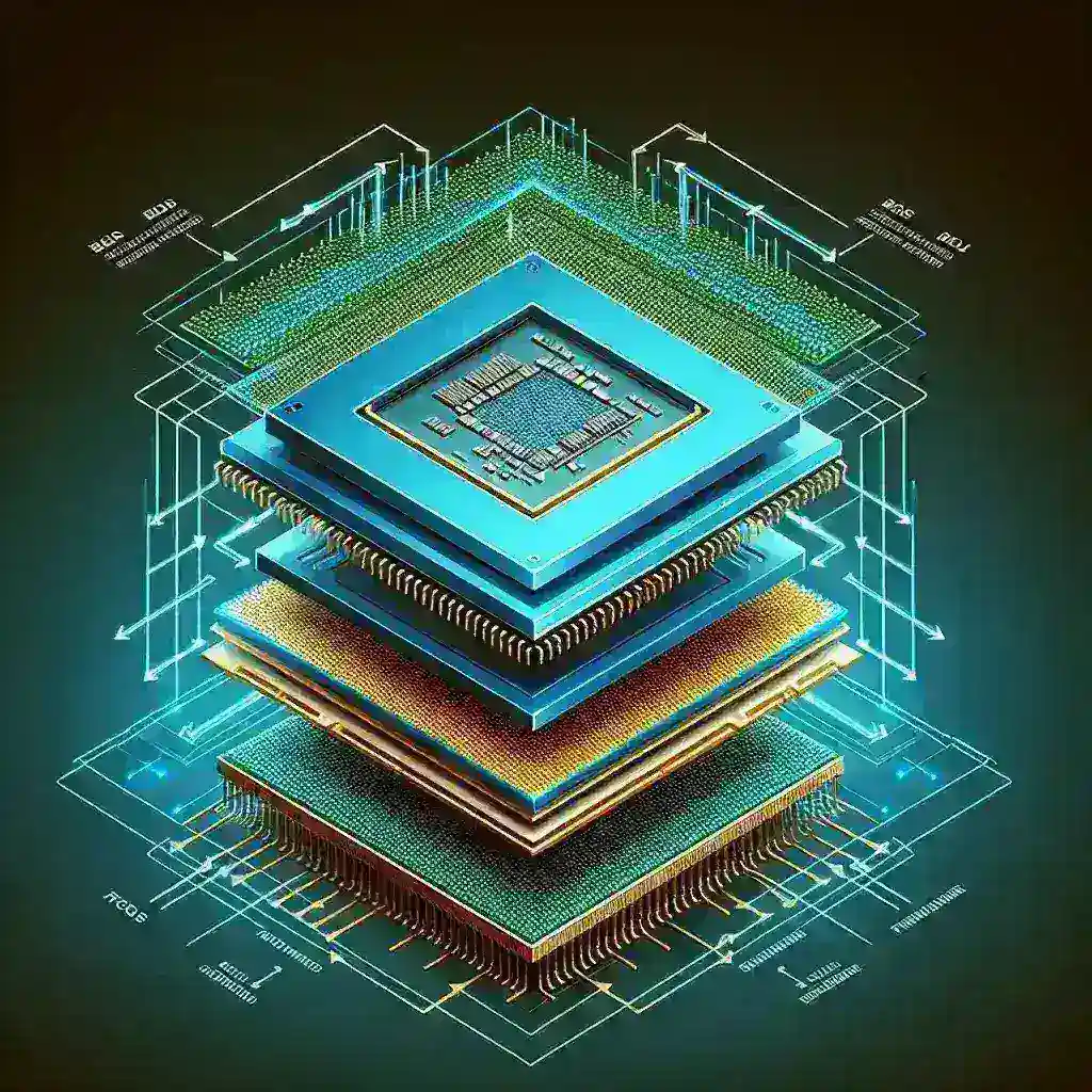 "Diagrama ilustrativo que muestra la interrelación entre las características de la BIOS y el firmware en pilas de CPU modernas, destacando su importancia en el rendimiento y funcionamiento del sistema."
