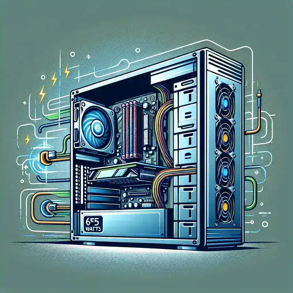 "Gráfica de comparación de rendimiento TDP de 65 W para RTX 4070 en sistemas compactos, destacando la eficiencia energética y el diseño optimizado para gaming."